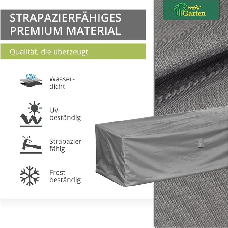 mehr Garten Gartenmöbel-Schutzhülle Premium, Premium Loungesofa-Abdeckung 2-3 Sitzer: 200(B)x90(T)x80(H) cm I Robus – Bild 3