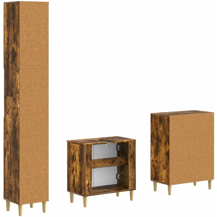 vidaXL 3-teiliges Badezimmer-Schranksystem ARNHEM Raucheiche 3417446 – Bild 6