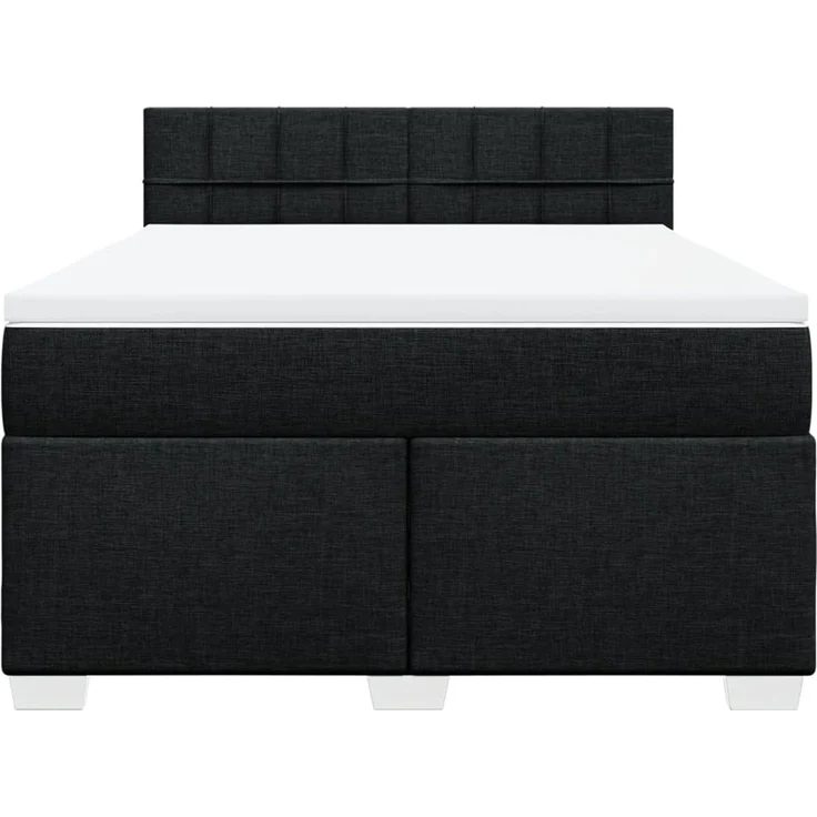 vidaXL Boxspringbett mit Matratze Schwarz 140x200 cm Stoff – Bild 4