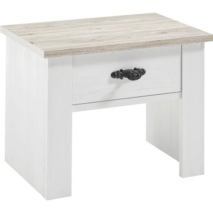 Home affaire Nachtkommode Florenz Nachtschrank Seitenschrank Kommode BESTSELLER, mit schön verzierten, außergewöhnlichen Metallgriffen Nachttisch – Bild 1