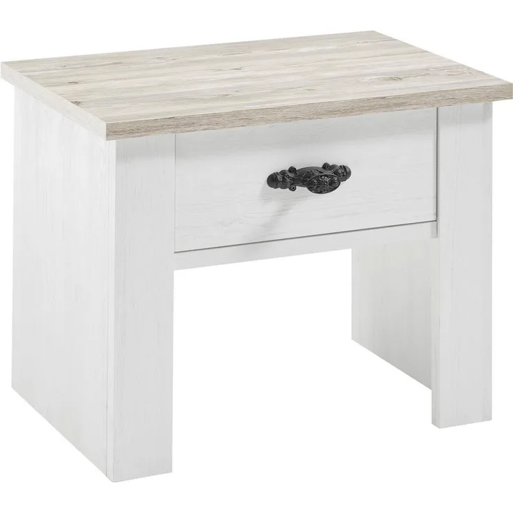 Home affaire Nachtkommode Florenz Nachtschrank Seitenschrank Kommode BESTSELLER, mit schön verzierten, außergewöhnlichen Metallgriffen Nachttisch