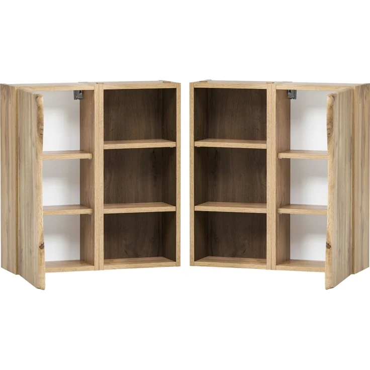 Hängeschrank mit Regal 60 cm breit KAHLA-03 in Wotan Eiche Nb, B/H/T: ca. 60/64/20 cm – Bild 4