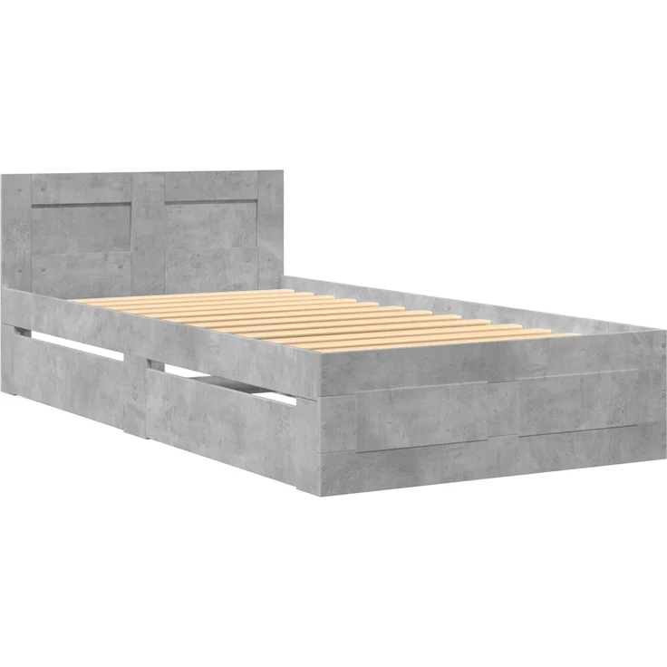 vidaXL Bettrahmen mit Schubladen 2 stk. Betongrau Holzwerkstoff 3429682 – Bild 3