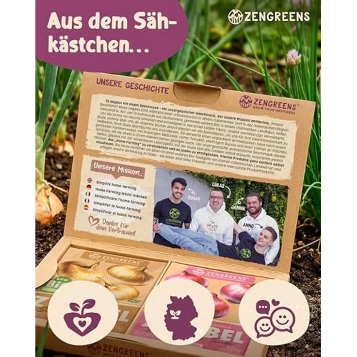 ZenGreens® - Bio Zwiebel- & Lauchsamen im 6er Set - 6 Zwiebel- & Lauch Samen für den einfachen Anbau im Garten, Balkon oder Hochbeet - Pflanzensamen - Saatgut – Bild 6