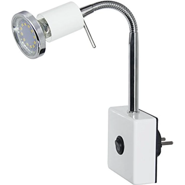 TRANGO LED Nachtlicht, 2607W LED Steckerleuchte *EVIE* Wandleuchte, Leselampe, Küchenlampe, Nachtlicht in Weiß matt inkl. 1x 3 Watt GU10 LED Leuchtmittel 3000K warmweiß, Wandlampe, Küchenlampe, Steckerlampe – Bild 7