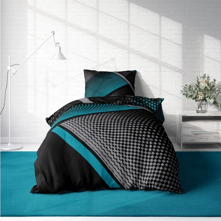 One Home Bettwäsche Fotodruck, Mikrofaser, 4 teilig, Geometrisch Grafisch Modern, Knitterfrei Weich für Sommer und Winter – Bild 2