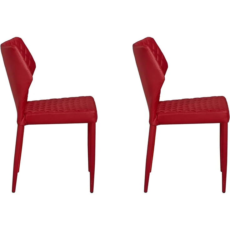 Homemania Stuhl, Metall, Stoff, Rot, 56 x 47 x 84 cm – Bild 3