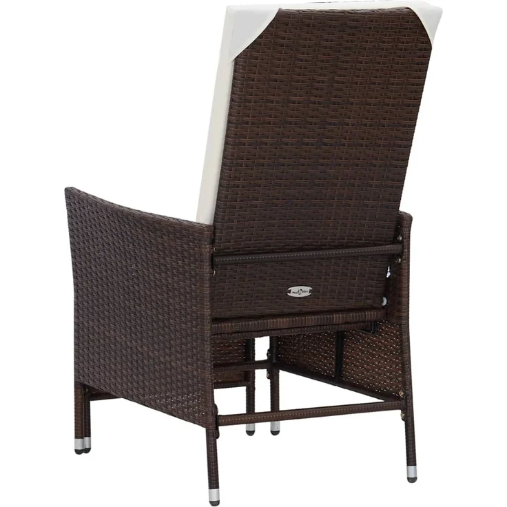 Garten-Liegestuhl, Sonnenliege mit Auflagen Poly Rattan Braun – Bild 6