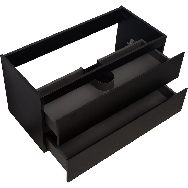 Waschbeckenunterschrank Angela 100cm - Schwarz Holz - Unterschrank Badmöbelset – Bild 5