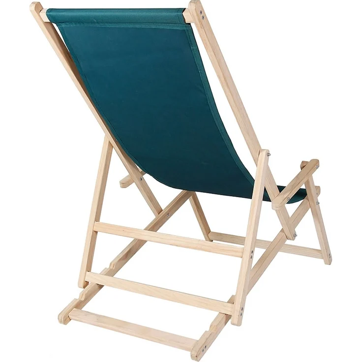 Sonnenliege Armlehne Grün Strand Campingstuhl Holz klappbar Faltsitz Balkon – Bild 4