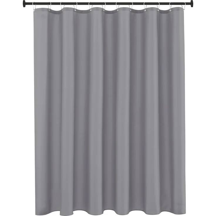 Stoff Duschvorhang 183 × 183 cm Silbergrau, Wasserresistent, Gewichteter Saum, Pflegeleicht – Bild 1