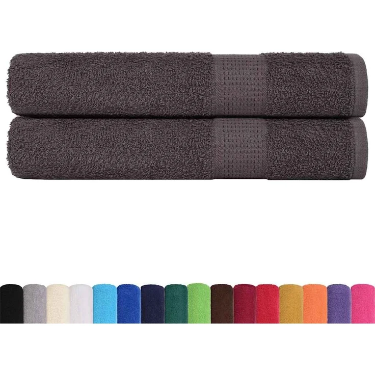 vidaXL Handtücher FROGN 2 Stk. Anthrazit 100x200 cm 360 g/m² 136697 – Bild 2