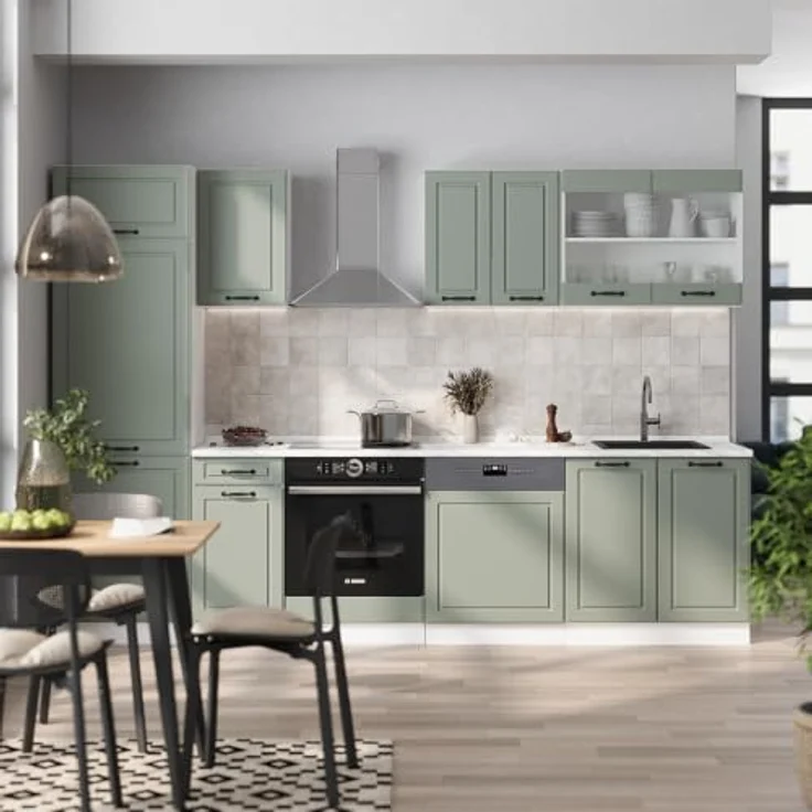 Vicco Küchenunterschrank "R-Line", Mint Landhaus/Weiß 60 cm | MDF-Front · Ohne Arbeitsplatte · Höhenverst. Füße · 1 Einlegeboden · ✓ Frei kombinierbar – Bild 2