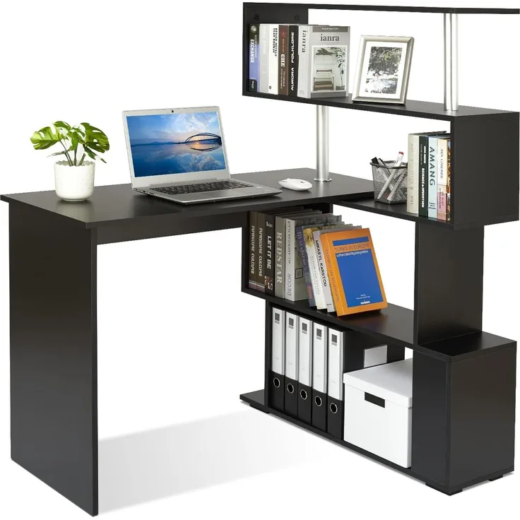 Meerveil Computertisch L-Förmig, 157 x 45 x 130,5 cm