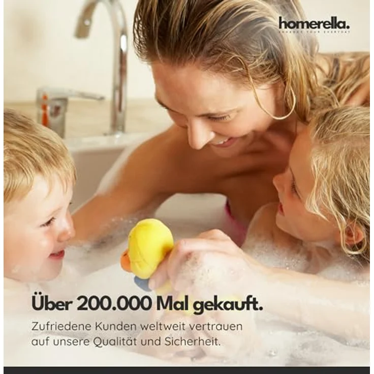 Homerella Badematte rutschfest Hautsensitiv 88x39cm, INKL. AUFHÄNGUNG, Antirutschmatte Badewanne BPA frei, Duschmatte schimmelresistent & maschinenwaschbar – Bild 8