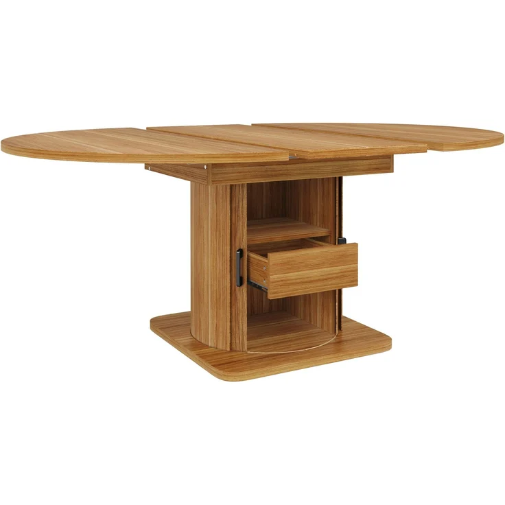 Esstisch 118-158x118x76 cm ausziehbar mit Stauraum und 4 Nutzungsmodi in Dunkelbraun – Bild 8