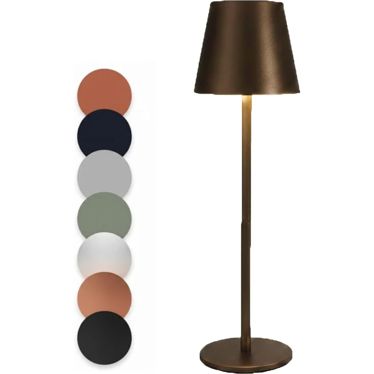 Coen Bakker Deco BV LED Tischleuchte Touch Tischlampe Dimmbar Akku IP44 Glatt Groß, Touch-Funktion, LED fest verbaut, Warmweiß, Kaltweiß, Tageslichtweiß