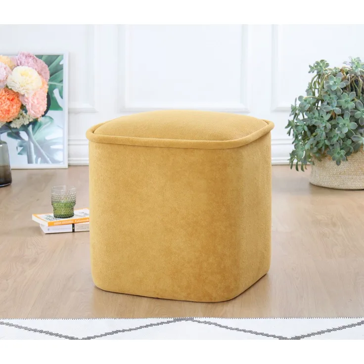 Hanah Home 'Dabin 8607 - Yellow' Pouffe, Gelb, 45 x 47 x 45 cm