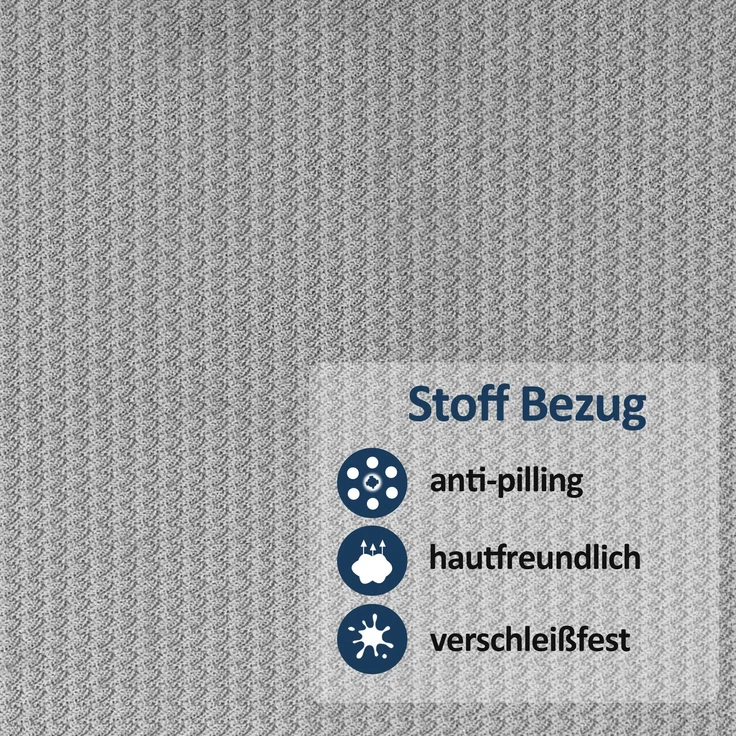 M MComboRelaxsessel mit Liegefunktion, 360°Drehbarer Fernsehsessel mit Hocker, bis 120 Kg Belastbarer TV-Sessel für Wohnzimmer, mit Kissen & Seitentasche, Lesesessel Bequem, 9099 (Hellgrau-Stoff) – Bild 7