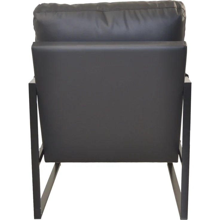 Moderner stabiler Lounge-Sessel "Boss" mit Kunstlederbezug in schwarz – Bild 4