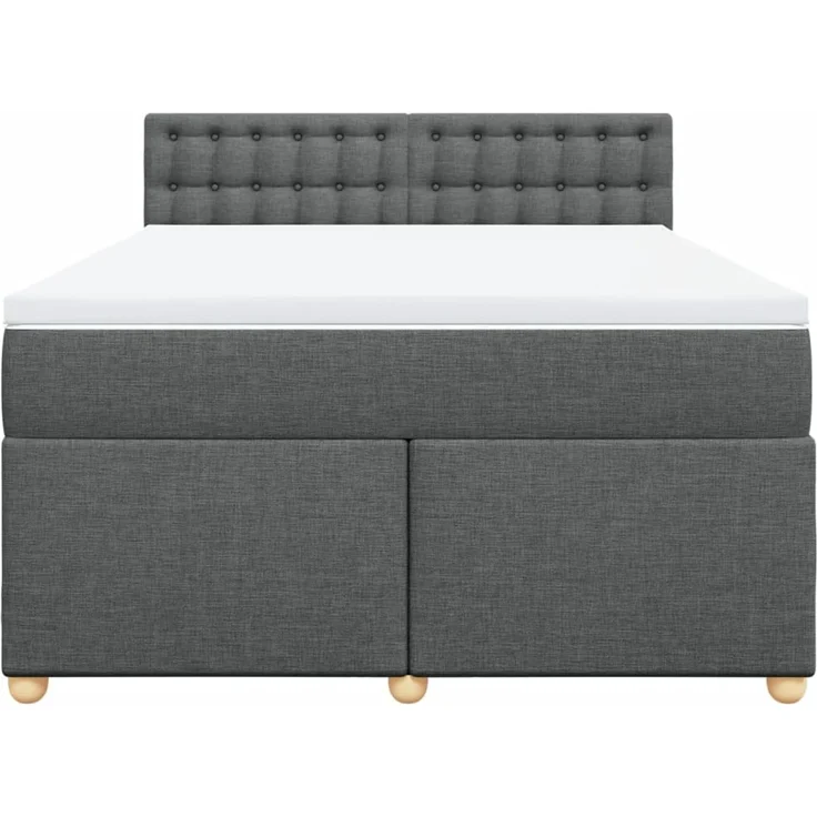 vidaXL Boxspringbett mit Matratze Dunkelgrau 140x200 cm Stoff 3289018 – Bild 6