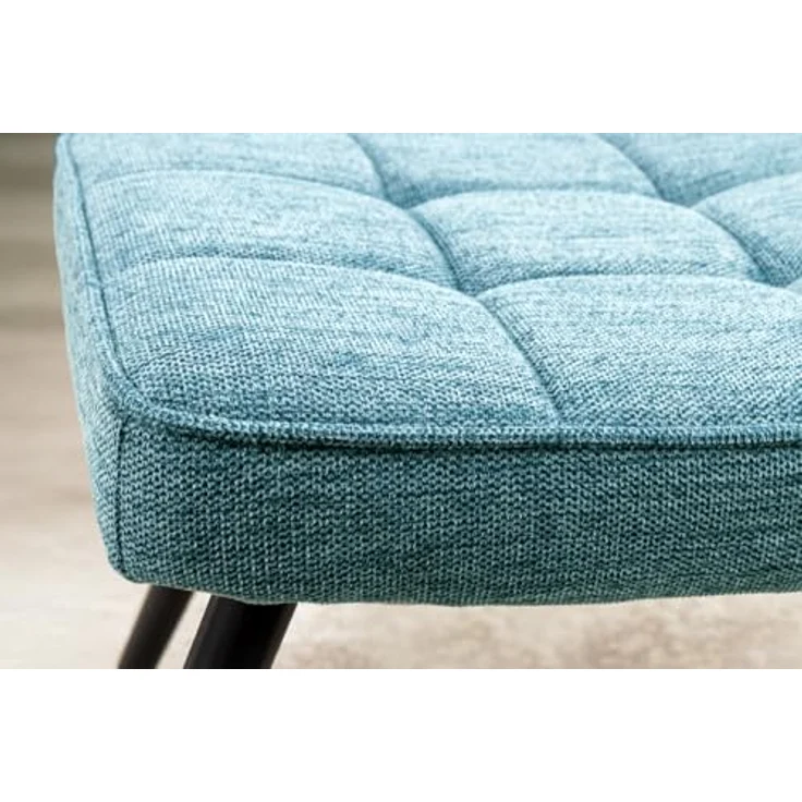 riess-ambiente Fußhocker SCANDINAVIA blau / schwarz - Strukturstoff, Metallbeine, Polsterung (Einzelartikel, 1 St), Wohnzimmer · Metall · Scandinavian Design · Ziersteppung – Bild 10