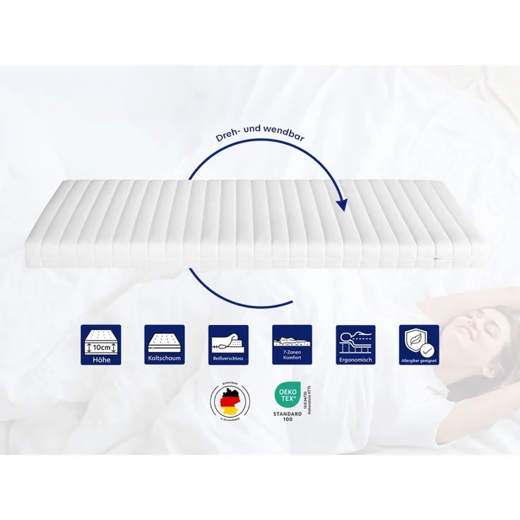 HydroVital® 10 cm Topper 140 x 200 cm Härtegrad H3 : 140 x 200 cm : H3 : 10 cm – Bild 2