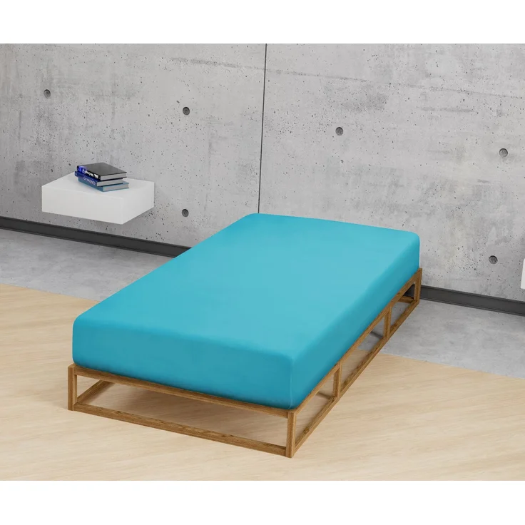 biberna Feinjersey-Spannbetttuch, 100 % Baumwolle, türkis, 1x 180x200 cm - 200x200 cm – Bild 3