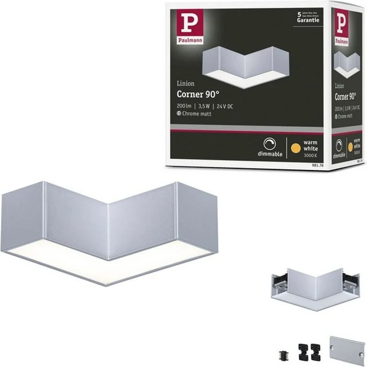 Paulmann Schienensystem-Leuchten Linion Lichtkanal 90 ° 2000lm/m 3000K, LED fest integriert, Warmweiß – Bild 4