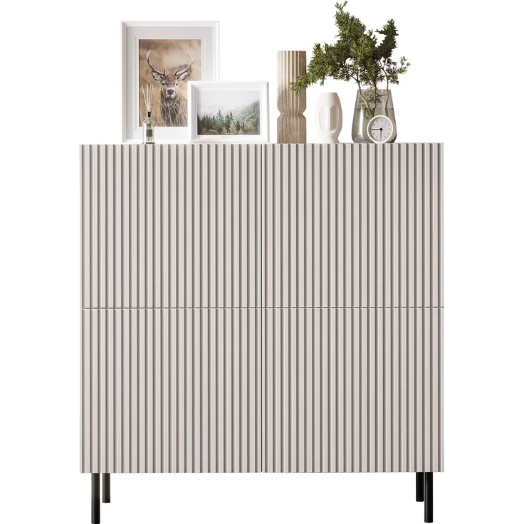 Kommode Arypot 4D, gefräster Front, Griffloses System (Farbe: Cashmere)