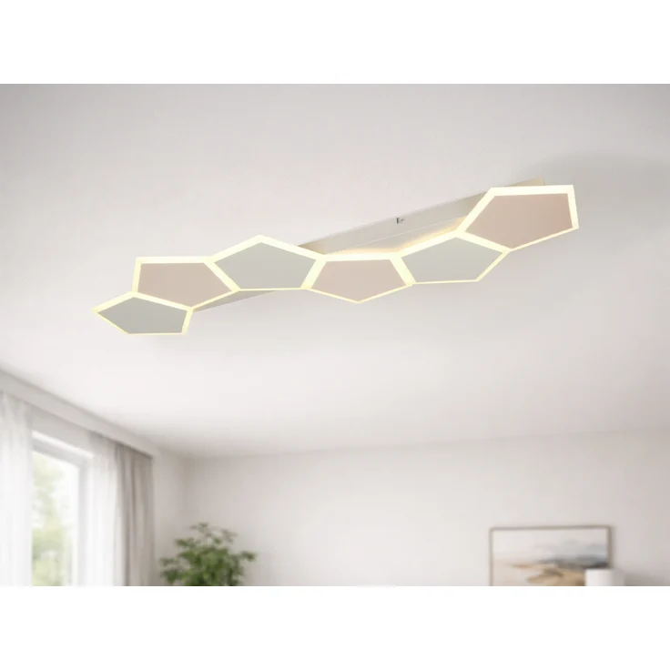 LED Deckenleuchte ZAYA mit Fernbedienung & 3 Lichtfarben, Grau Coffee, B: 99cm – Bild 6