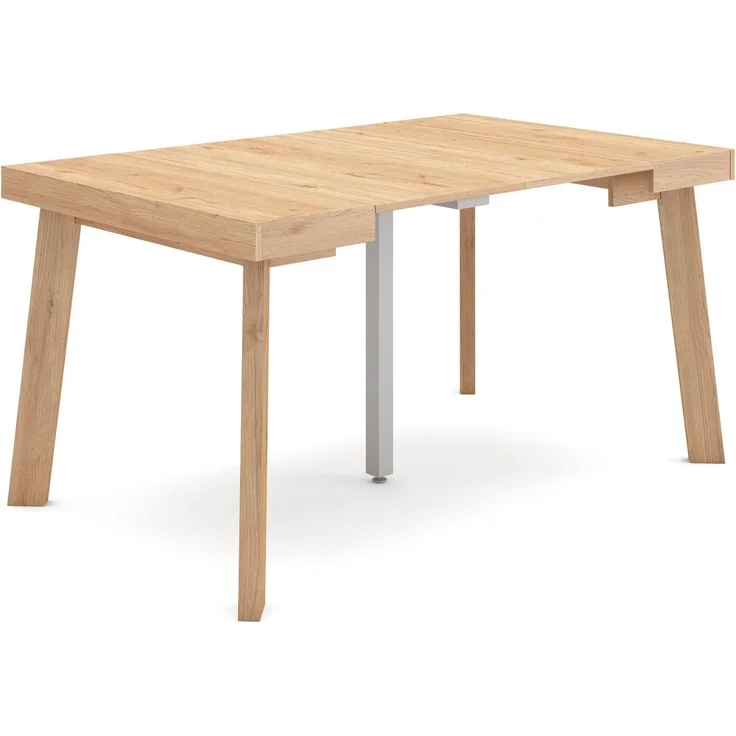 Skraut Home | Ausziehbarertisch | Multifunktionaler ausziehbarer | 140 | Für 6 Gäste | Hölzerne Beine | Moderner Stil | Eiche