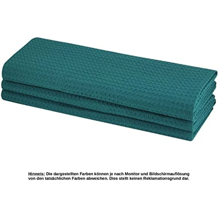 Engelland Geschirrtuch Poliertuch, (Vorteils-Set, 3-tlg, Waffel-Pique), 100 % Baumwolle, integrierte Aufhängeschlaufe, 70 x 50 cm – Bild 2