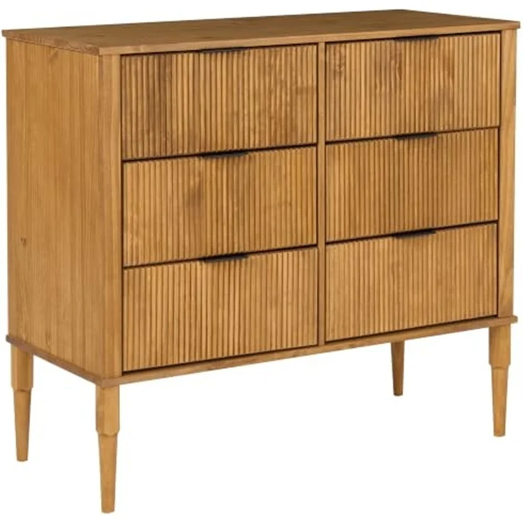 Schlafzimmer Set Kiefernholz FLAVIGNAC 180 x 200 cm Hellbraun – Bild 7