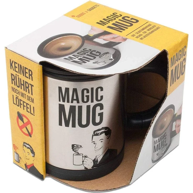 Goods+Gadgets Tasse GOODS+GADGETS Kaffeebecher selbstrührend–Edelstahl Tasse & Trinkbecher, Edelstahl, Kaffeebecher Kaffeetasse Thermosbecher – Bild 3