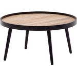 MID.YOU Mid.you Couchtisch, Schwarz, massives Kautschukholz, rund, konisch, 76x40x76 cm