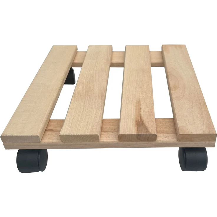 1x Rolluntersetzer eckig Pflanzenroller 30x30 cm - max. 120 kg Traglast - aus Buchenholz - Stabil & robust - Für Pflanztöpfe, Möbel & schwere Gegenstände – Bild 2
