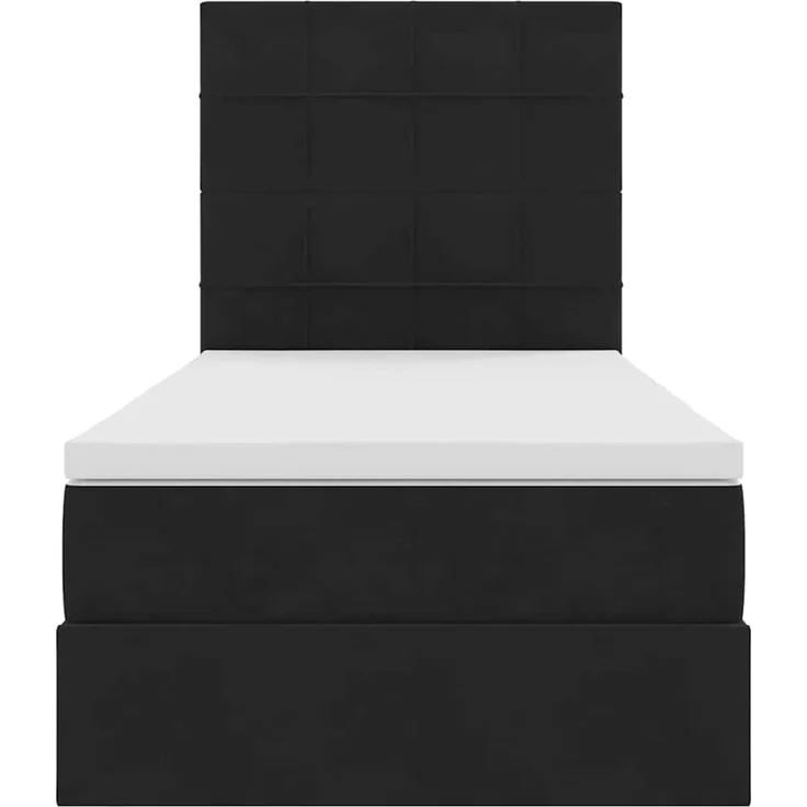 vidaXL LED-Speicherbett mit Matratze Schwarz 100 x 200 cm Samt 3372647 – Bild 8
