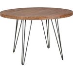 Wohnling Design Esszimmertisch BAGLI rund Ø 120x78 cm, Sheesham Massiv-Holz