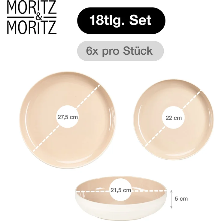 Moritz & Moritz CAVO Geschirrset 18tlg. - Almond – Bild 2
