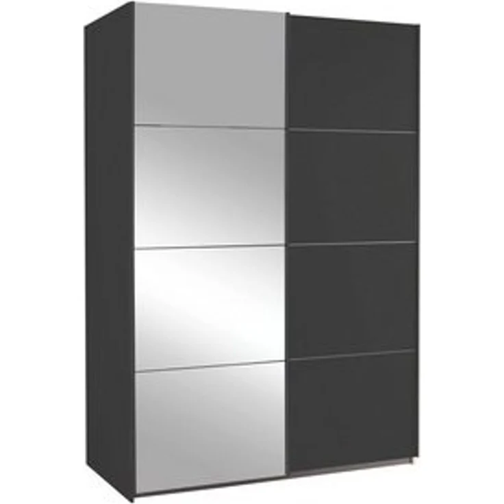 rauch Schwebetürenschrank QUADRA, Grau Metallic, B 136 cm x H 210 cm, mit Spiegel – Bild 5