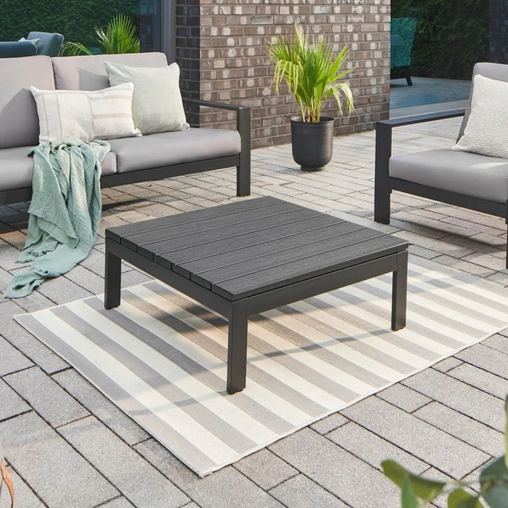 HOME DELUXE WPS Tischplatte für Gartenlounge RIO - Anthrazit – Bild 2