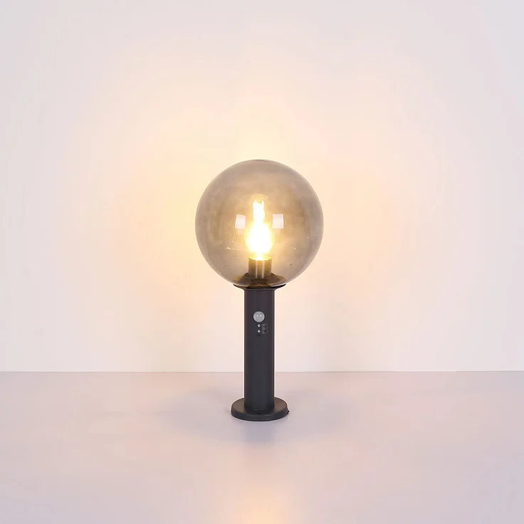Außenlampe, IP44, Glas, Rauchfarben, grau, H 38 cm – Bild 6