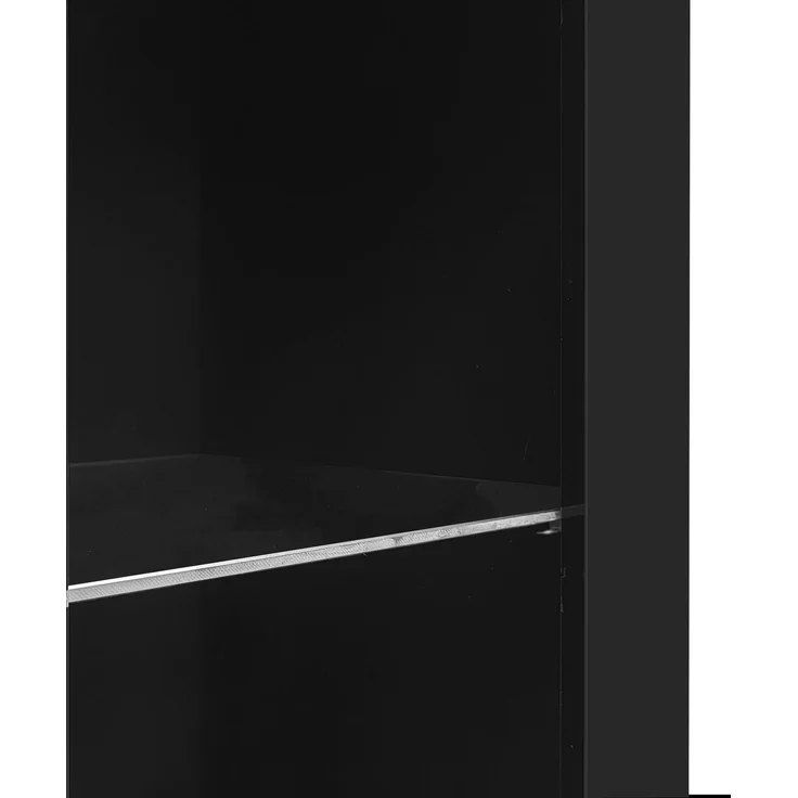 DESVIAE Sideboard mit Glaseinlegeböden und Tür 95x83x35 cm Spanplatte Schwarz – Bild 9