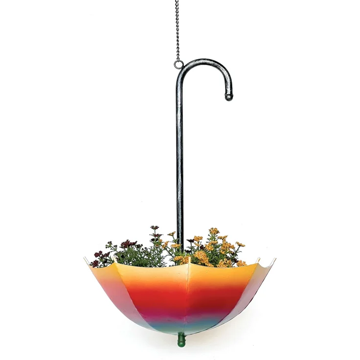 DanDiBo Blumenampel Metall Hängeampel mit Topf Innen Außen Regenschirm Hängepflanzen 72 cm 96258 L Pflanzenhänger Blumenhänger Topfhänger Blumen – Bild 5