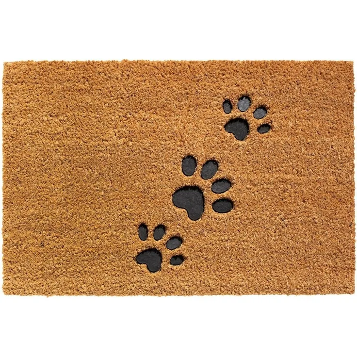 matches21 HOME & HOBBY Fußmatte Kokosmatte Pfoten geprägt natur als aussen Sauberlaufmatte, rechteckig, Höhe: 15 mm, Rutschfeste Kokos-Türmatte als Outdoor Schmutzfangmatte 40x60 cm