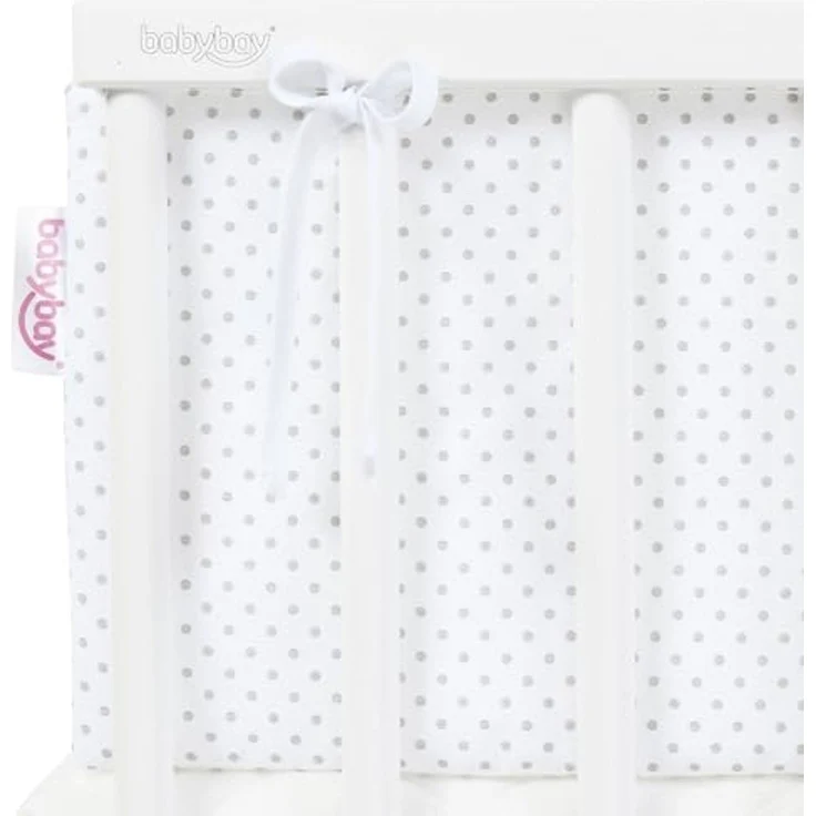 babybay Nestchen Piqué passend für Modell Boxspring XXL, weiß Punkte perlgrau – Bild 3