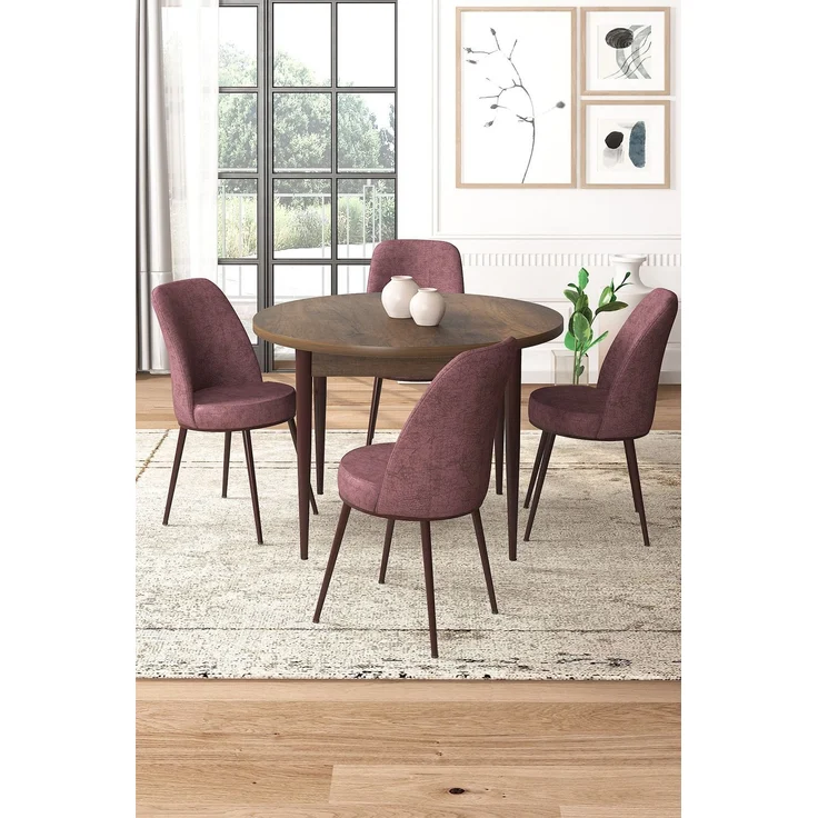 Skye Decor 'Tor - Baroque, Dusty Rose' Essgruppe (5-teilig), Barock / Altrosa, 90 x 75 x 90 cm – Bild 1