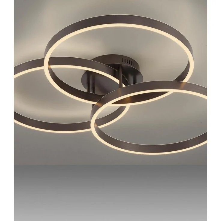 Paul Neuhaus LED Deckenleuchte VELUNA, Braun, Metall, Dimmfunktion, LED fest integriert, Tageslichtweiß, mit Fernbedienung, Memoryfunktion, B 71,1 x H 15,1 x T 75 cm – Bild 3