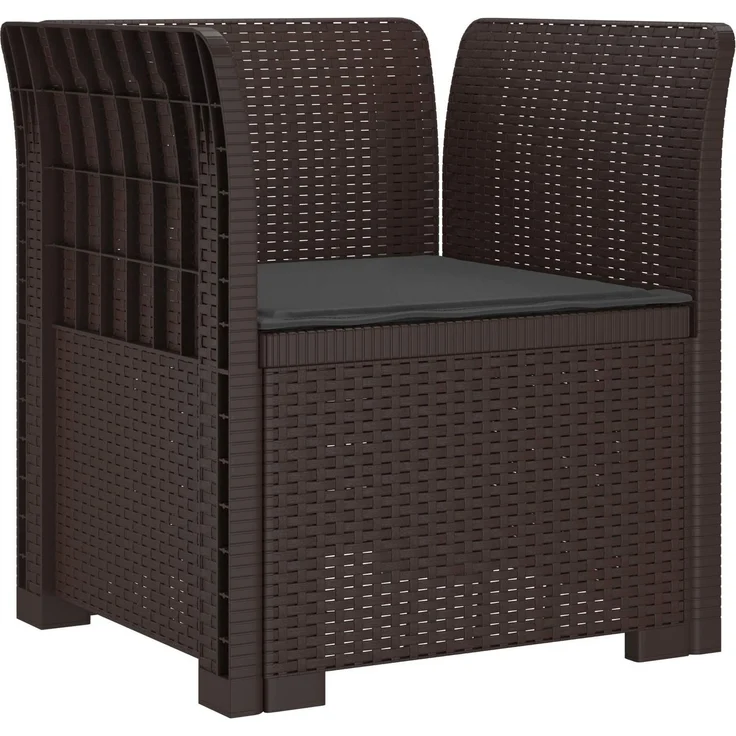 vidaXL 1-Sitzer Sessel mit Kissen Rattan-Look PP Braun 8011857 – Bild 2